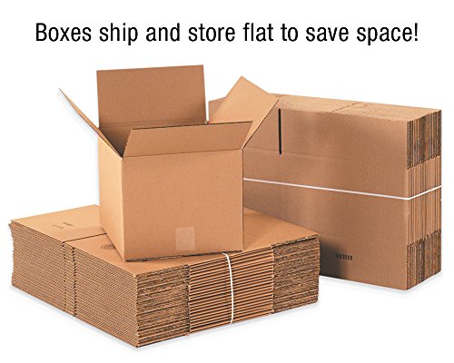 5 x 5 x 48 Caixas altas de papelão onduladas, Kraft, pacote de 25, para remessa, embalagem e movimento, por materiais de