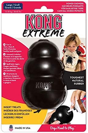 Kong - Brinquedo de cachorro extremo - borracha natural mais difícil, preto - divertido de mastigar, perseguir e buscar - para