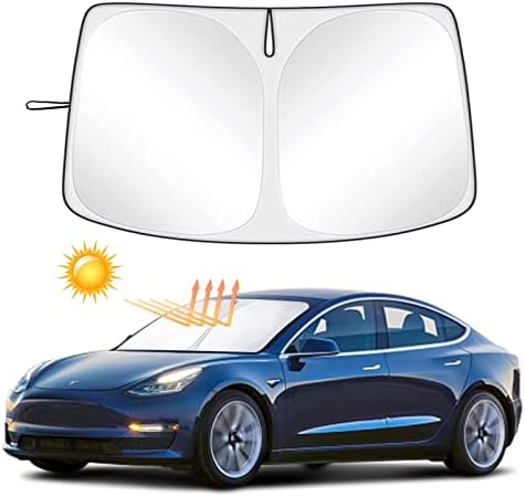 Para Tesla Modelo Y Modelo 3 Janelas de carro Tons, pára -brisa Sun Shade Double Cayer Sun Shade Car Bolsa de pára -brisa,