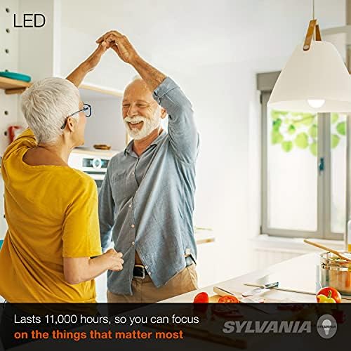 Lâmpada LED de Sylvania, 75W equivalente A19, eficiente 12W, base média, acabamento fosco, 1100 lúmens, branco brilhante - 1 pacote