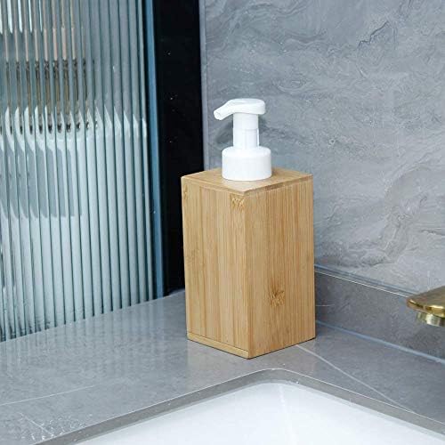 Dispensador de sabão líquido de espuma de bambu natural 250ml Caixa segura de desvio pode ser segura para esconder jóias ou objetos