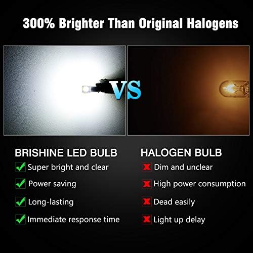 Brishine Ba9s LED BULLBS 6000K Xenon White extremamente brilhante 5630 Chipsets 53 57 293 BA9 64111 1891 1895 T4W LED