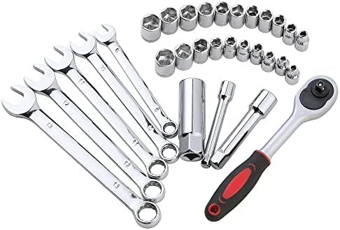 Populo 222 Peça ferramenta doméstica definida em bolsa de tecido durável - ferramenta automática de chaves de soquete