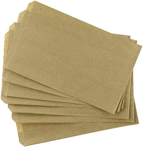 200 PCs 6 x 9 Brown Kraft Sacos de papel para doces, biscoitos, rosquinhas, artesanato, favores de festa, sanduíche, jóias,