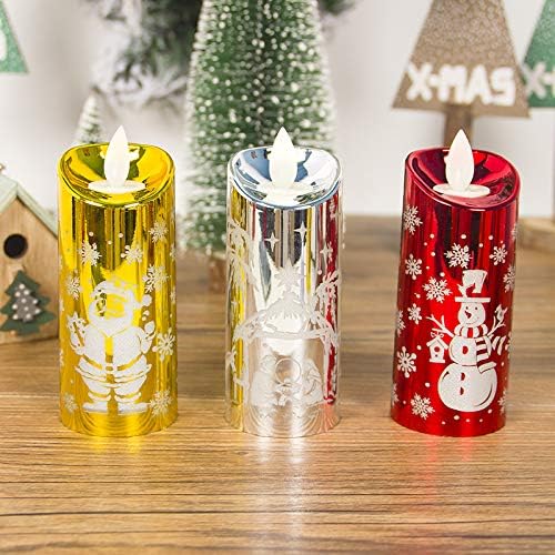 Mochalight Christmas Decor Led Wind Lam, Papai Noel Snowman Simulation Candle Light Ornamentos para externo interior,