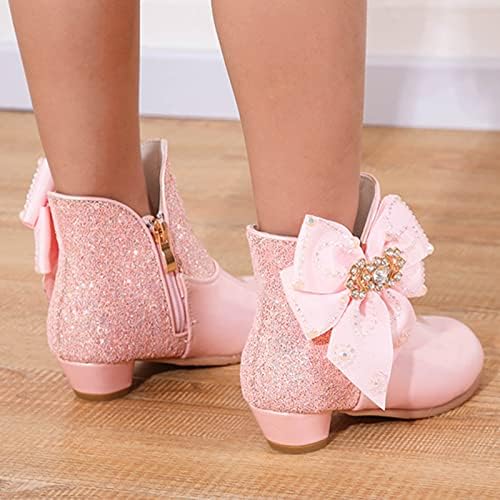 Girls Boots Autumn e Winter Bowknot Crianças Boots Boots Mulheres Novas zíper para crianças crianças chinelas de garotas