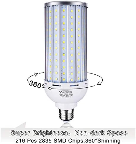 Lâmpada de milho de 45W de 45W, base E26, 4500 lúmen, 6500k Daylight White Cool White, AC 85V-265V, lâmpada de milho LED