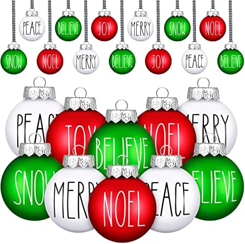 12 PCS Ornamentos de bola de Natal para decorações de árvores Decorações penduradas de Natal Inverno Snow Alegando ornamentos