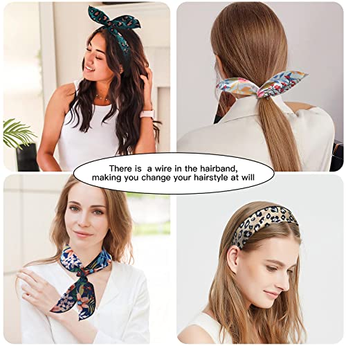 Bandas de cabeça de arame Yeshan para mulheres, bandanas de toque de arco de arco, bolinhas de cabelos com estampa