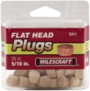Milescraft 5311 Wood Flat Head Plug, 5/16 , 35 PCs