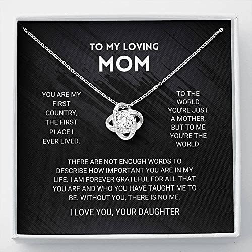 Presente de jóias personalizadas - Mãe - você é o World Love Knot Colar, Presente da Mã