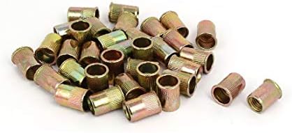 X-Dree M10 x 19mm Sarrilhado reto de cabeça reduzida porca do rebite porca_t Bronze Tone 35pcs (Resacha de Cabeza Reducida Reducida