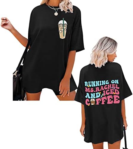 Tops femininos de tamanho grande, letra engraçada de letra gráfica redonda pescoço redondo de manga curta camiseta casual tshirts