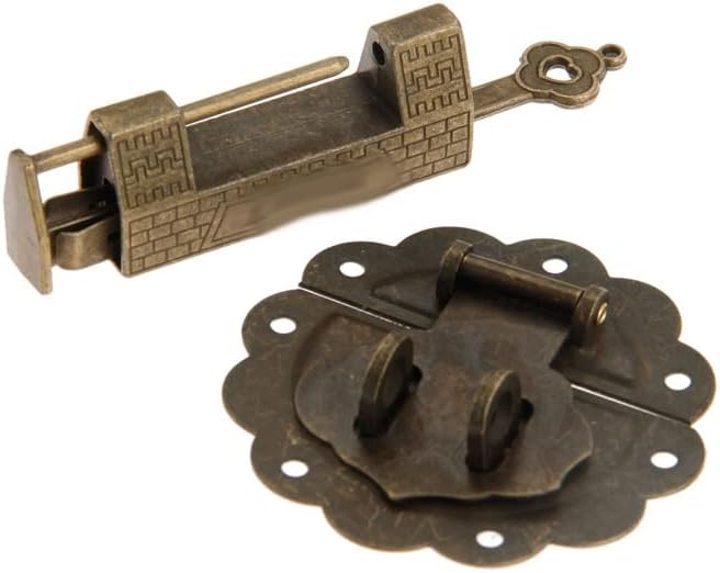 Zhyh Furniture Chinese Old Box Traje Hasp Fuckle Grosp e Antique Bronze Bloqueio/cadeado para jóias de gabinete Hardware