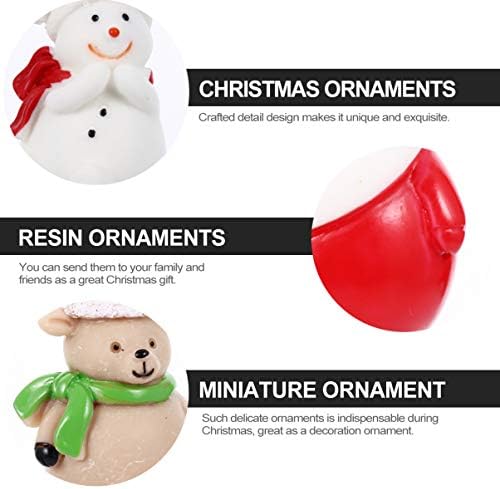 Hemoton 8pcs Fairy Garden Christmas Ornamentos de Natal Maninho de neve ELK ELK Miniaturas da árvore de Natal