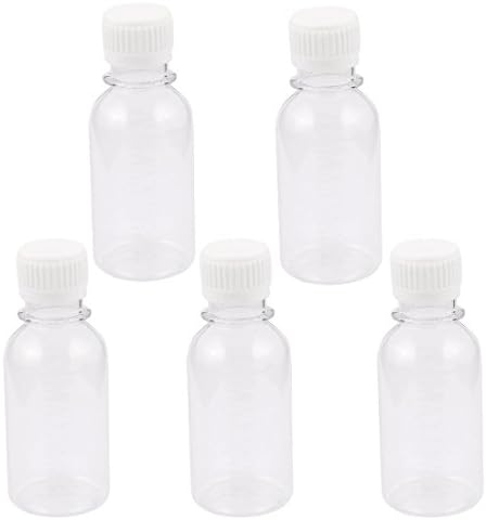 IIVVERR 5pcs 100ml Clear plástico selo reagente garrafa de graduação química de graduação de graduação química Garrafa