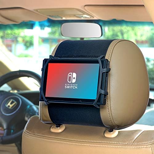 Montagem do carro Switch, suporte de silício de apoio à cabeça de carros Fullong, compatível com Switch - Black