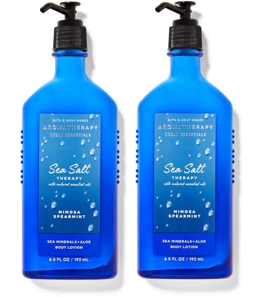 Bath & Body Works Aromaterapy Salt Mimosa + Spearmint - Loção para o corpo - pacote de 2 - Tamanho completo