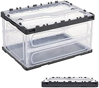 Aily Cube Caixa de armazenamento dobrável com tampa, caixas de armazenamento de plástico para carro em casa com janela