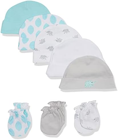 Luvable Friends Baby Girls 'Cots Caps and Scratch Mittens