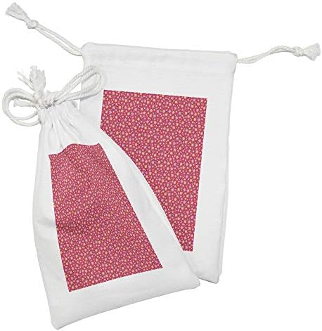 Conjunto de bolsas de tecido de feminina de Ambesonne Hula de 2, artistas florais de hibisco Havaí estampa de verão com tema