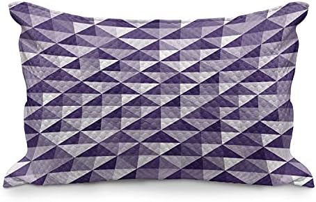 Ambesonne Abstract Coltted Proachcuver, triângulos de estilo monocromático formando quadrados diagonais, capa padrão de travesseiro