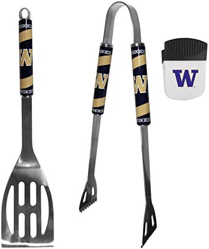 Siskiyou Sports NCAA Washington Huskies Unisex 2 PC BBQ Conjunto e clipe de chip, cores de equipe, tamanho único