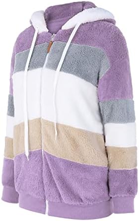 Casacos de gola de pelúcia de inverno feminino Coloque de gola de pelúcia Faux Faux Hap capuz zip up casuais casuais lojas