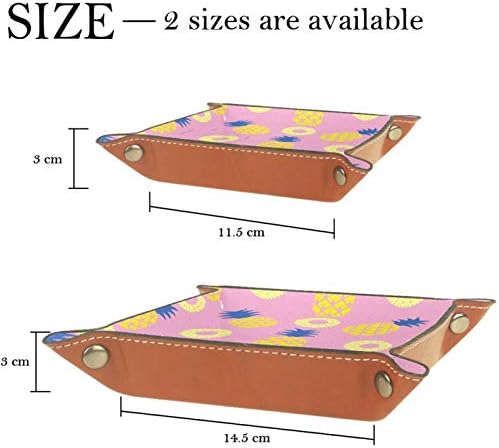Lyetny Summer Fruit amarelo abacaxi organizador rosa Bandeja caixa de armazenamento Caixa de cabeceira bandeja de desktop