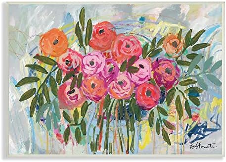 Stuell Industries Abstract Rotary Spring Flower Roses Pintura chique surrada, design de Kait Roberts