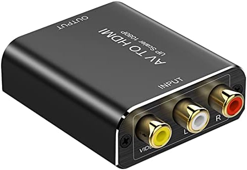 StarWeh RCA para HDMI Audio Converter alumínio 1080p RCA composto CVBS AV para HDMI Adaptador