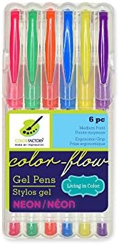 Vivendo em cores Pen-Flow Gel Pen Pen uma ferramenta essencial para coloração adulta, cor vibrante, neons