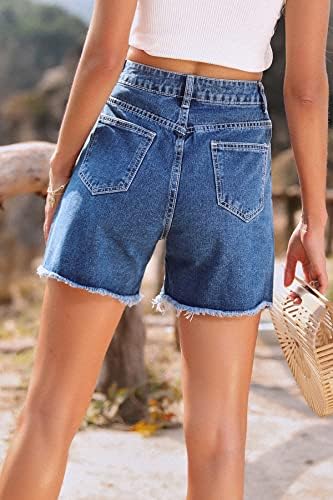 Goldpkf shorts jeans femininos para jeans de jeans casual verão na cintura desgastada