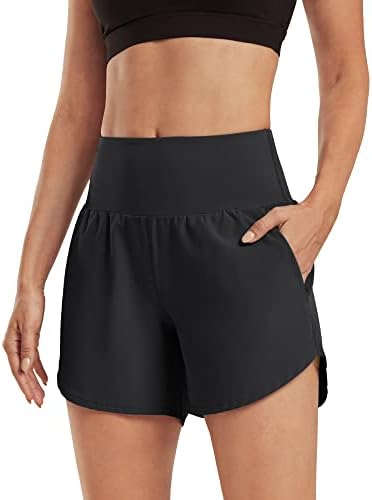 G4Free Athletic Shorts para mulheres de 5 polegadas de corrida com bolsos shorts de treino leves para exercício de ginástica de