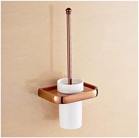 Heimp Rose Gold Gold Brush Pusher de estilo quadrado Montado com parede Montagem de vaso sanitário Copo Acessórios para
