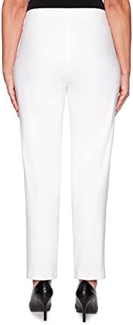 Alfred Dunner Womens Petite Classic Allure Fit proporcionou Pant com cintura elástica de conforto