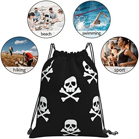 Piratas Skull Cross óssea Padrão de ginástica Bolsa de ginástica de ginástica de grande capacidade UNissex Sport Bag de Yoga