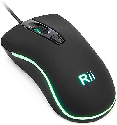 RII Wired Mouse, RM105 Mouse de computador USB, ratos de escritório RGB Optical 1600 DPI para PC, computador, laptop,