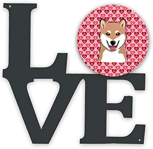 Tesouros de Caroline BB5295WALV Shiba Inu Metal Wall Artwork Love,