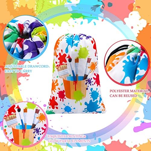 Paint Party Favor Bags Paint Decorações de festa Arte Paint Party Gift Bag para crianças Birthday String Gift Boly Soft de Caso