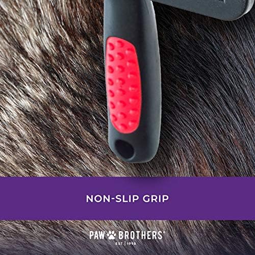 Ryan's Pet Supplies Paw Brothers Hard Pin Curved Back Brush para cães, grau profissional, pinos de aço inoxidável, hnadle ergonômico,