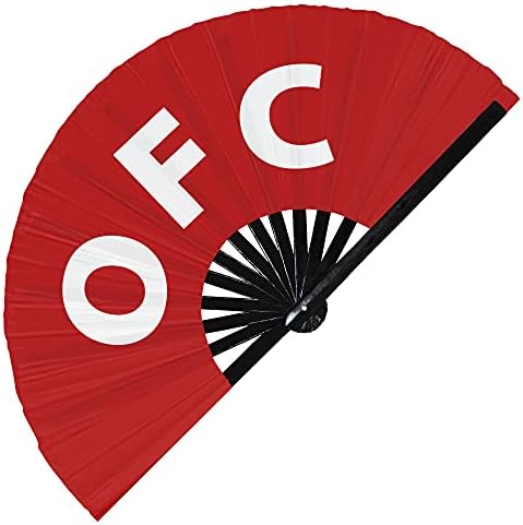 OFC Hand Fan UV GLOW, é claro, acrônimos de bate -papo handheld Bamboo clack fãs de abreviações engraçadas Palavras