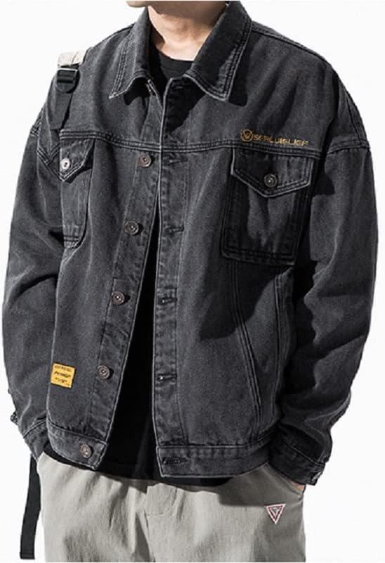Jaqueta masculina roupas de jeans roupas casuais casuais coreano retrô jackets jeans soltos