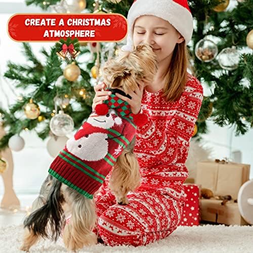 Baejmjk Dog de Natal listrado de listras de malha conjunto
