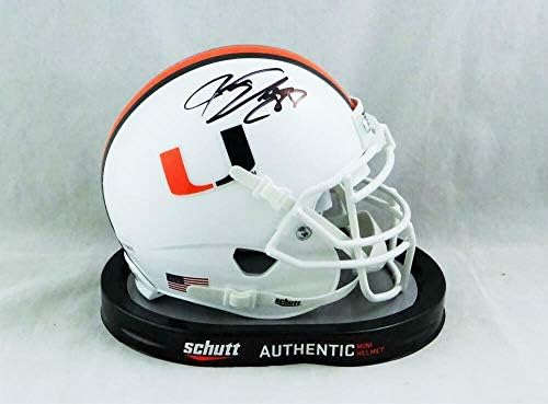 Jeremy Shockey assinou Miami Hurricanes Schutt Mini Capacete - JSA W Auth *Black - Mini capacetes autografados da faculdade