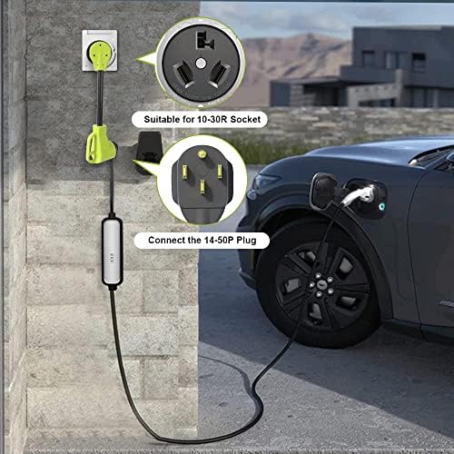 Aoweitour NEMA 10-30P a 14-50R Adaptador EV, plugue do secador de 30 ampagem para o adaptador de carregamento EV 50Am