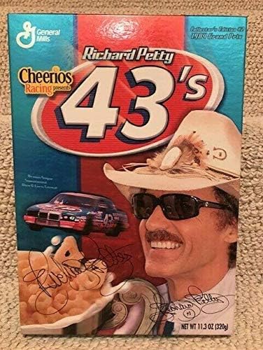 Richard Petty Hand assinado Signo Unimed Tamanho completo 43 Caixa de cereais JSA muito rara - itens diversos da NASCAR