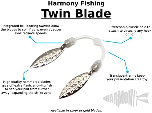 Harmony Fishing-Blades de girador de lâmina dupla para iscas/gabaritos de pesca