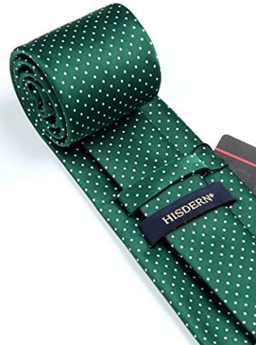 Hishern Polka Dot lances para homens lenços tecidos tecidos de seda clássicos e negócios de casamento quadrado conjunto
