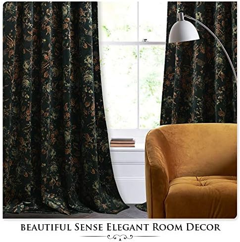 Cortinas de veludo preto de Stangh para sala de estar - decoração de casa elegante cortina de veludo pesada espessa com padrão
